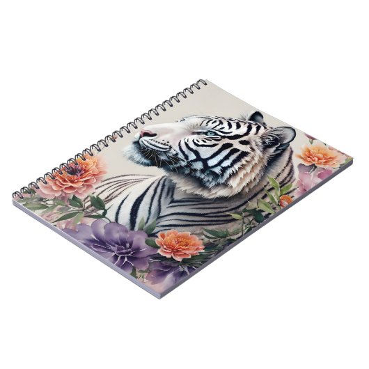 ホワイトタイガーフローラポートレートアート ノートブック (左側)