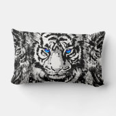 ホワイトタイガーヘッドポートレート – タイガーランバーピロー ランバークッション (裏面)