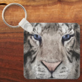 ホワイトタイガーヘッド キーホルダー (正面)