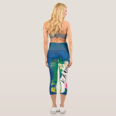 ホワイトタイガーポートレートと熱帯葉 カプリレギンス (裏面)