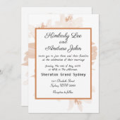 ホワイトタイガーリリーオレンジ赤面結婚式招待状 招待状 (正面/裏面)