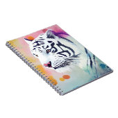 ホワイトタイガーワイルド自然アニマルカラーズアート絵を描ズ ノートブック (右側)