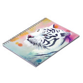 ホワイトタイガーワイルド自然アニマルカラーズアート絵を描ズ ノートブック (左側)