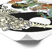 ホワイトタイガー対グリーンドラゴンの陰陽ポー ポスター (角)