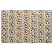 ホワイトタイガー対グリーンドラゴンの陰陽 ファブリック (ファットクウォーター)