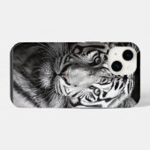 ホワイトタイガー炭筆画 iPhoneケース (裏面横)