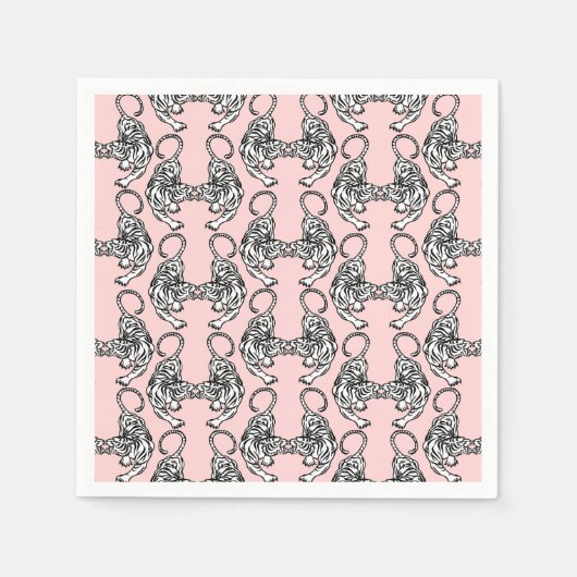 ホワイトタイガー紙ナプキンス スタンダードカクテルナプキン (正面)