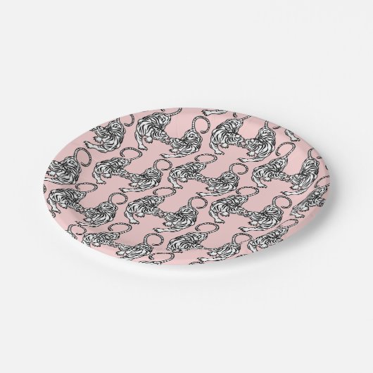 ホワイトタイガー紙プレート ペーパープレート (アングル)