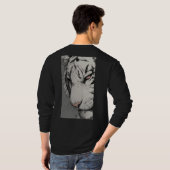 ホワイトタイガー背面プリントスウェットシャツ - 勇壮な野生動物 Tシャツ (裏面フル)