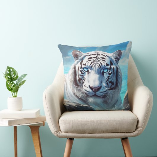 ホワイトタイガー装飾用クッション クッション (椅子)