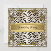 ホワイトタイガー誕生日パーティーへの招待 招待状 (正面)