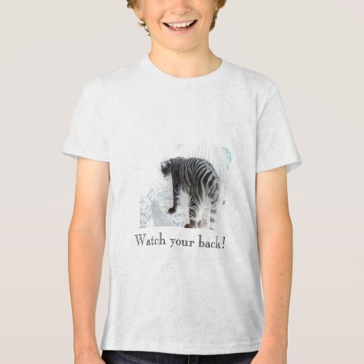 ホワイトタイガー野生動物 トライブレンドTシャツ (正面)