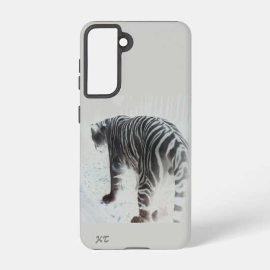 ホワイトタイガー野生動物 SAMSUNG GALAXYケース (裏面)