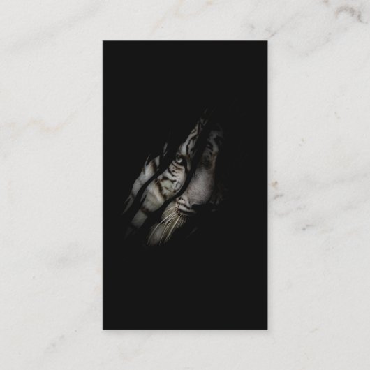 ホワイトタイガー顔裂けクローワイルドサファリアニマルキャット 名刺 (正面)