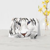 ホワイトタイガー グリーティングカード (黄色い花)