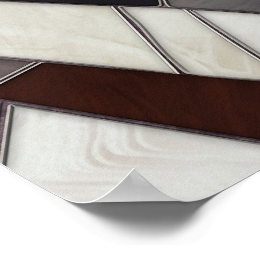 ホワイトタイガー – ステンドグラスMosaic Digital Art ポスター (角)