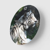 ホワイトタイガー ラウンド壁時計 (傾斜)