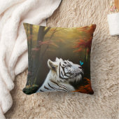 ホワイトタイガー 愛の瞬間 クッション (ブランケット)