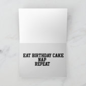 ホワイトタイガー 昼寝、ケーキを食べる、お誕生日カード カード (内部)