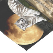 ホワイトタイガー、月、竹林 ショートテーブルランナー (コーナー)