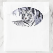 ホワイトタイガー 楕円形シール (バッグ)