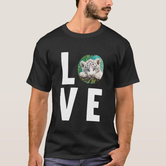 ホワイトタイガー 白いトラ Tシャツ (正面)