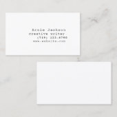 ホワイトタイプミニマルライタフォントの前面のみ 名刺 (正面/裏面)