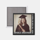 ホワイトタイポグラフィと写真無料 マグネット (正面/裏面)