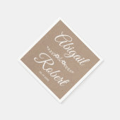 ホワイトタイポグラフィクラフト紙ラスチック結婚ズ スタンダードカクテルナプキン (角)