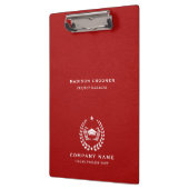 ホワイトタイポグラフィホワイトロゴレッドレザーテクスチャ クリップボード (左)