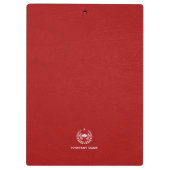 ホワイトタイポグラフィホワイトロゴレッドレザーテクスチャ クリップボード (裏面)