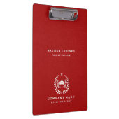 ホワイトタイポグラフィホワイトロゴレッドレザーテクスチャ クリップボード (右)