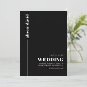 ホワイトタイポグラフィミニマリストQRコード結婚ブラック 招待状 (スタンド正面)