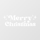 ホワイトタイポグラフィメリークリスマス ウィンドウサイン (シート)