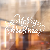 ホワイトタイポグラフィメリークリスマス ウィンドウサイン (シート2)