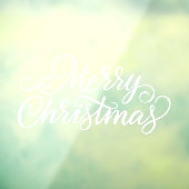 ホワイトタイポグラフィメリークリスマス ウィンドウサイン (シート3)