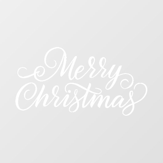 ホワイトタイポグラフィメリークリスマス ウィンドウサイン (シート)