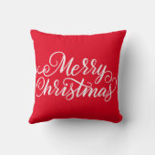 ホワイトタイポグラフィメリークリスマス クッション (裏面)