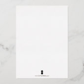 ホワイトタイポグラフィ結婚ズフォイル招待状 箔招待状 (裏面)