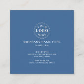 ホワイトタイポモダングラフを使用したブルーコールカード コーリングカード (裏面)