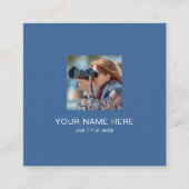 ホワイトタイポモダングラフを使用したブルーコールカード コーリングカード (正面)