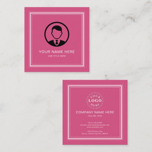ホワイトタイポージャを搭載した明るい明るい赤紫色コールカード コーリングカード (正面/裏面)