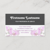 ホワイトタイルのモノグラムエレガントピンク花の花屋 名刺 (裏面)