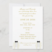 ホワイトタキシドツーグルームズゲイ結婚式招待状 招待状 (裏面)