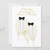 ホワイトタキシドツーグルームズゲイ結婚式招待状 招待状 (正面)