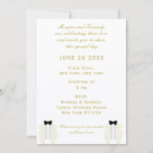 ホワイトタキシドツーグルームズゲイ結婚式招待状 招待状 (裏面)