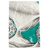 ホワイトタコヴィンテージマップティール（緑がかった色） ミディアムペーパーバッグ (正面)