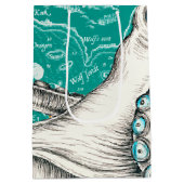 ホワイトタコヴィンテージマップティール（緑がかった色） ミディアムペーパーバッグ (裏面)