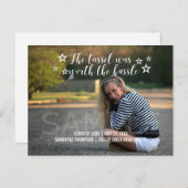 ホワイトタッセルワースHasle写真卒業 案内ポストカード (正面/裏面)