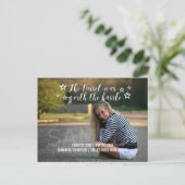 ホワイトタッセルワースHasle写真卒業 案内ポストカード (スタンド正面)